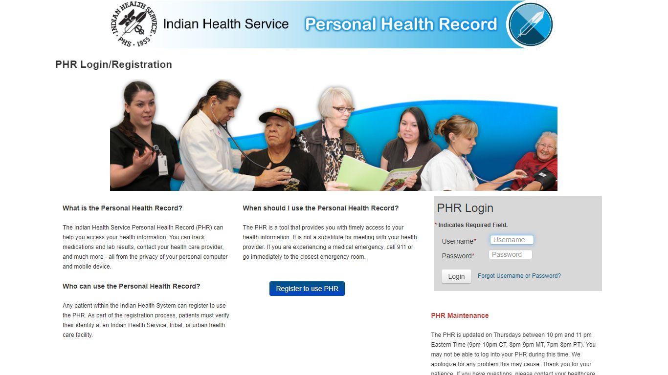 Patient Health Record - Login